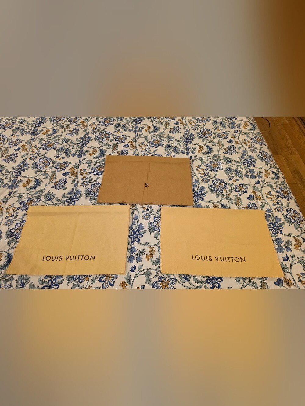 Louis Vuitton Tan and Beige Dust Bag Set